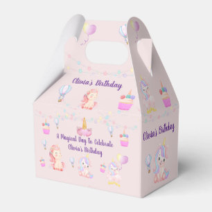 Personalized Unicorn Birthday Favour Boxes