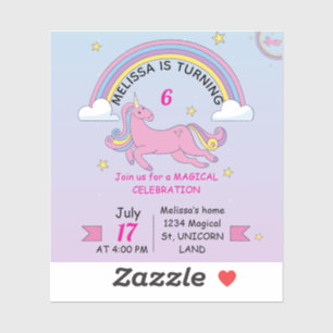 Personalized Unicorn Birthday Favours for Girls