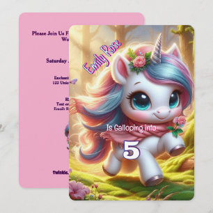 Personalized Unicorn Birthday Invitations 