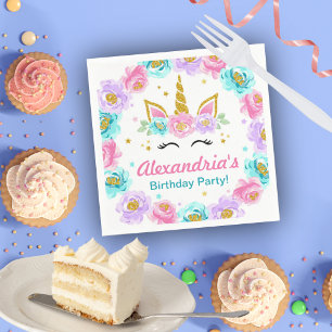 Personalized Unicorn Birthday Napkin