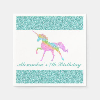 Personalized Unicorn Birthday Napkin