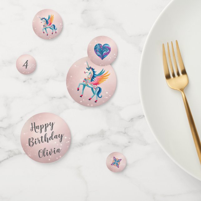 Personalized Unicorn Birthday Party Confetti (Group)
