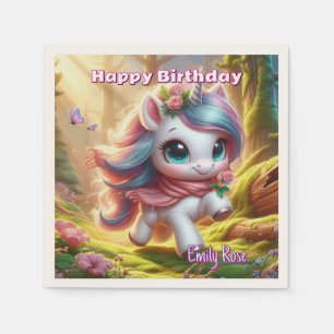 Personalized Unicorn Birthday Party Paper Napkins