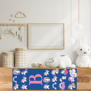 Personalized Unicorn Blue Monogramed  Yoga Mat