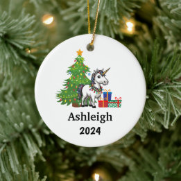 Personalized Unicorn Christmas Ornament