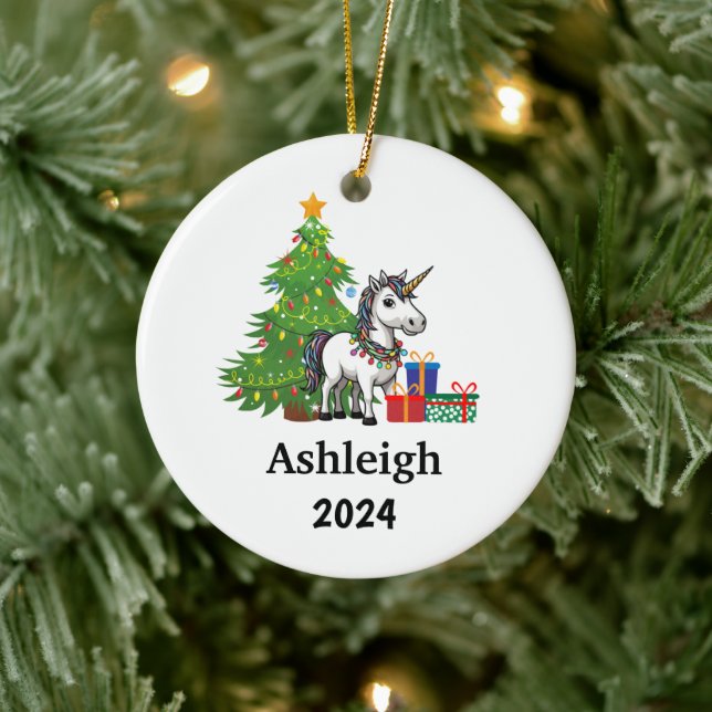 Personalized Unicorn Christmas Ornament (Tree)