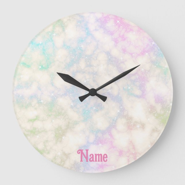 Personalized Unicorn Colours Large Clock (Front)