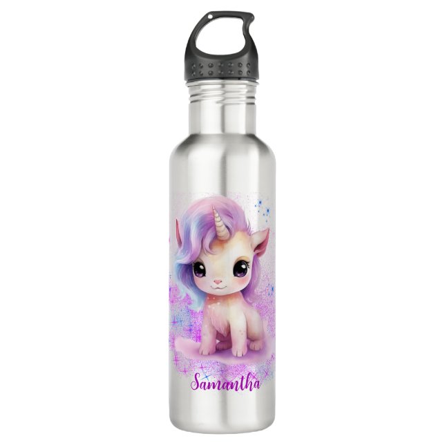 Personalized Unicorn Design 710 Ml Water Bottle (Front)