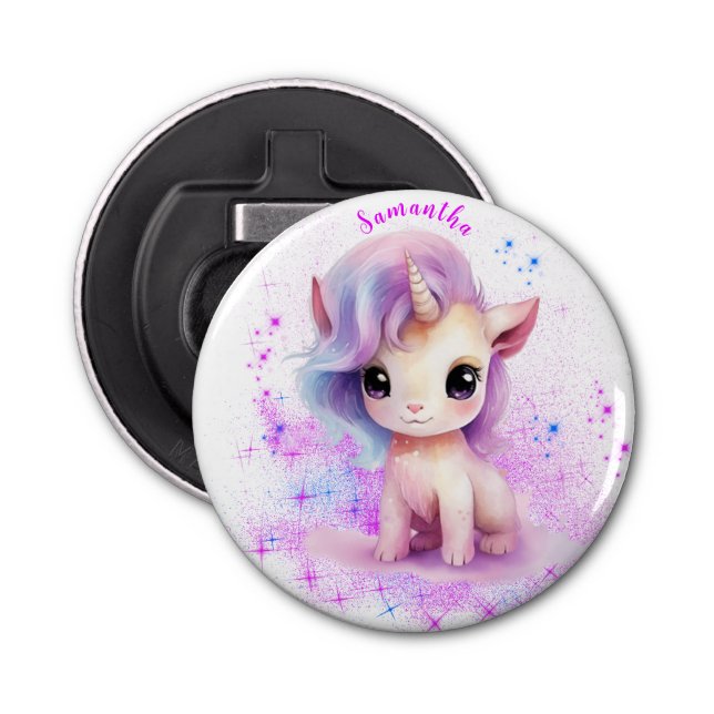 Personalized Unicorn Design Bottle Opener (Front)