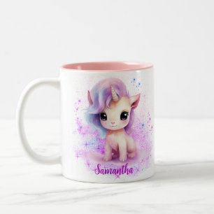 Personalized Unicorn Design Two-Tone Coffee Mug