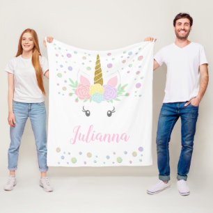 Personalized Unicorn Face Blanket