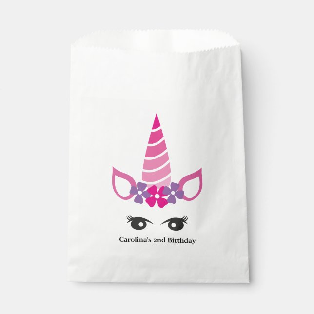 Personalized Unicorn Face Favour Bag (Front)