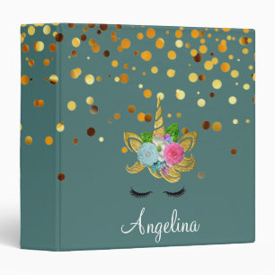 Personalized Unicorn Face Glitter Photo Album Binder