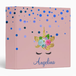 Personalized Unicorn Face Glitter Photo Album Binder