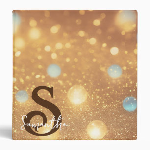 Personalized Unicorn Face Gold Glitter Photo Album Binder