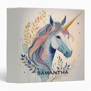 Personalized Unicorn Face Gold Glitter Photo Album Binder
