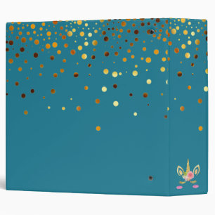 Personalized Unicorn Face Gold Glitter Photo Album Binder