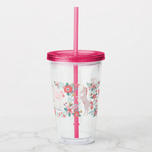 Personalized Unicorn Fields Acrylic Tumbler