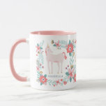 Personalized Unicorn Fields Mug<br><div class="desc">Whimsical pink, blue and gold unicorn and floral pattern designed by Shelby Allison.</div>