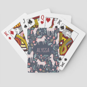 Personalized Unicorn Fields Playing Cards