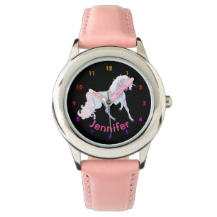 Personalized UNICORN Girls watch Pink Hearts