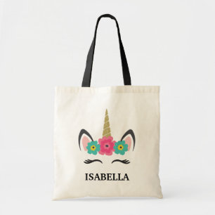Personalized Unicorn Head Tote Bag