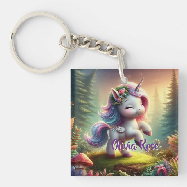Personalized Unicorn Keychain (Front)