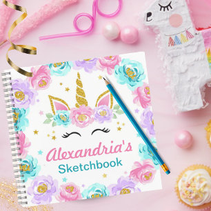 Personalized Unicorn Kids Birthday Party Favour Notebook