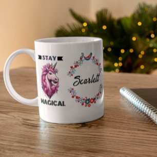 Personalized Unicorn Kids Name Gift Stay Magical Coffee Mug