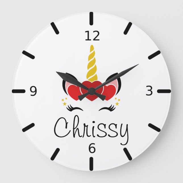 Personalized Unicorn Large Clock (Front)