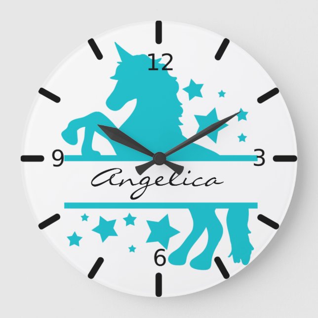 Personalized Unicorn Large Clock (Front)