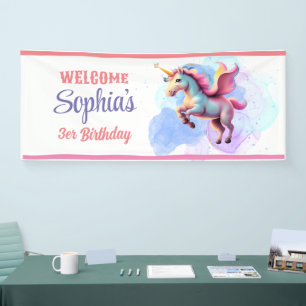 Personalized Unicorn Magical Welcome Party Banner