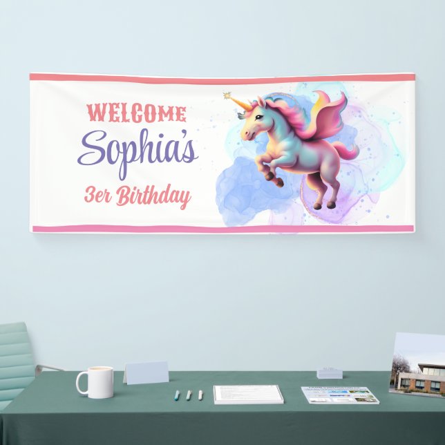 Personalized Unicorn Magical Welcome Party Banner (Tradeshow)