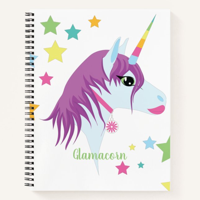 Personalized Unicorn Notebook for Girls (Front)