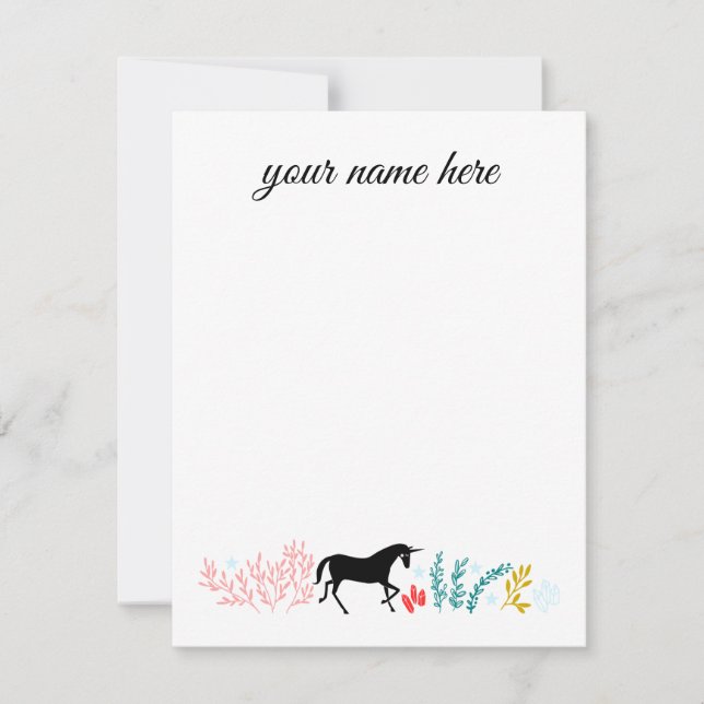 Personalized Unicorn Notecards (Front)