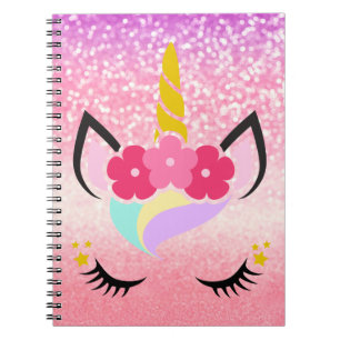 Personalized Unicorn Ombre Glitter Note Book