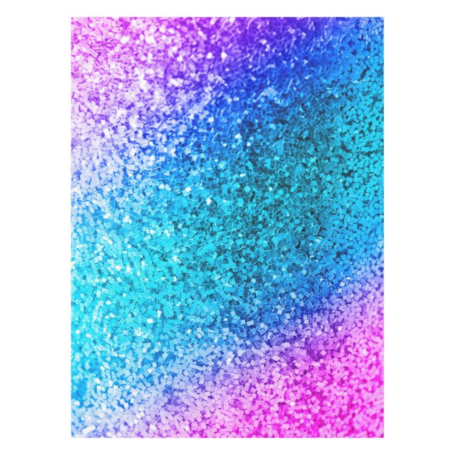 Personalized Unicorn Ombre Glitter Tablecloth (Front)