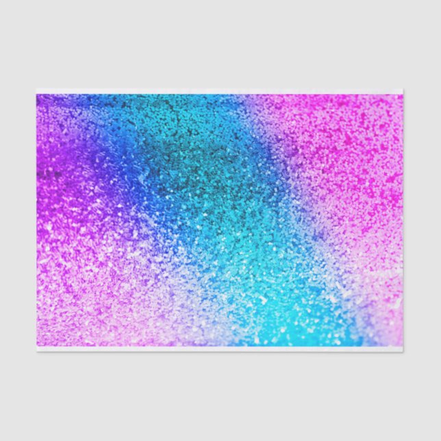 Personalized Unicorn Ombre Glitter Tissue Paper (Front)
