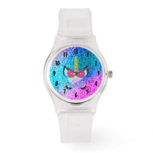 Personalized Unicorn Ombre Glitter Wrist Watch