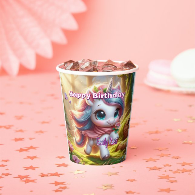 Personalized Unicorn Paper Cups  (Insitu)