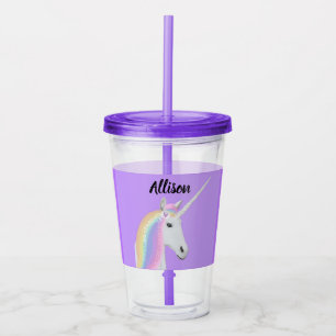 Personalized Unicorn Pastel Purple Acrylic Tumbler