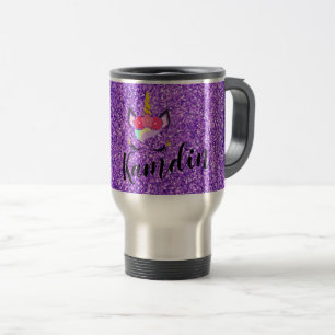 Personalized Unicorn Purple 15 ounce coffee mug