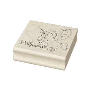 Personalized Unicorn Rubber Stamp