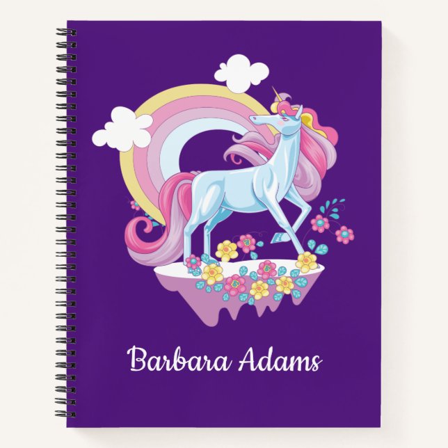 Personalized Unicorn Sketchbook Notebook (Front)
