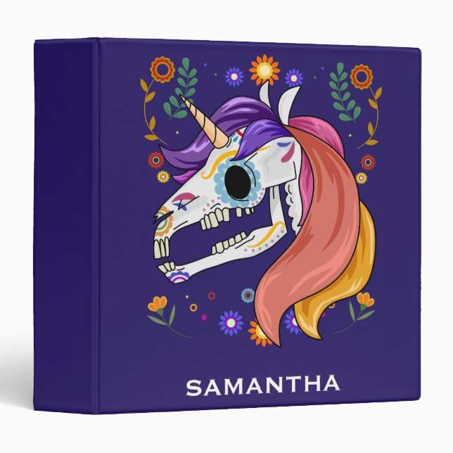 Personalized Unicorn Skull Face Photo Album Binder (Front/Spine)