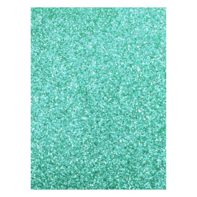 Personalized Unicorn Teal Glitter Tablecloth (Front)