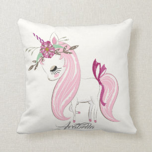Personalized Unicorn Throw Pillow