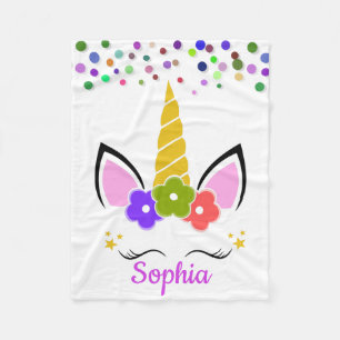 Personalized Unicorn with Pony Fleece Blanket
