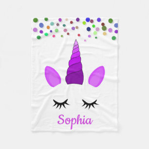 Personalized Unicorn with Pony Fleece Blanket