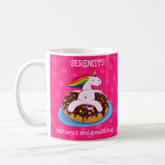Personalized Unicorn's and Doughnuts Mug